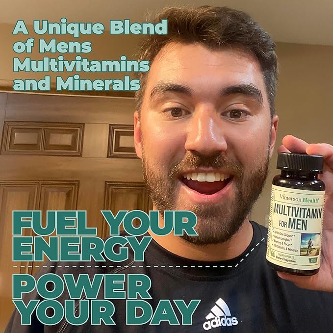 Multivitamin for Men - Daily Mens Multivitamins & Multiminerals with Vitamin A, C, D, E, B12, Zinc, Iron. Essential Vitamins for Men - Mens Vitamins for Energy, Focus & Mens Health. 60 Liquid Capsules