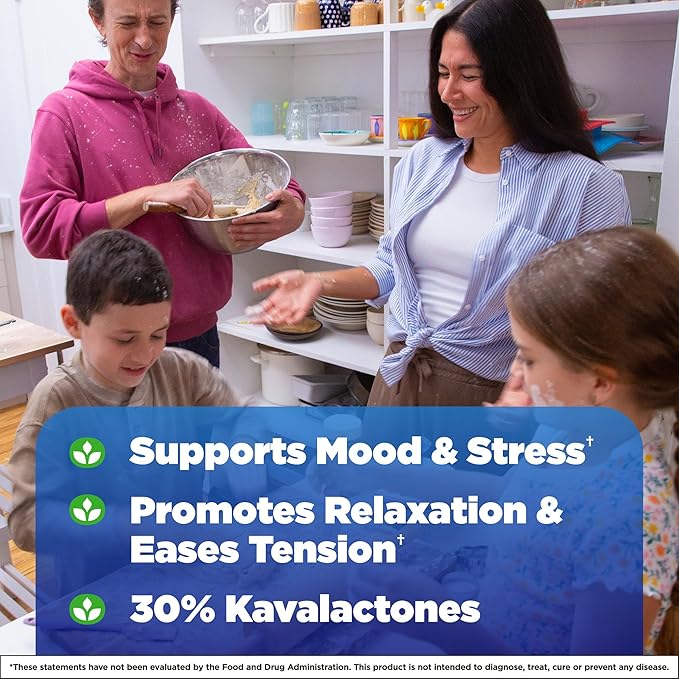Natrol Mood & Stress Kava Kava 200mg, Dietary 30 Capsules, 15-30 Day