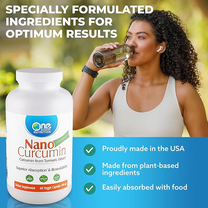Nano Curcumin 500 mg, Turmeric Curcumin 60 Veggie