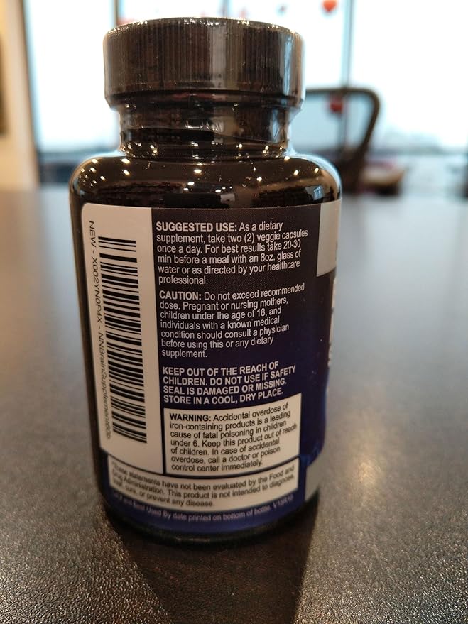 Brain Supplements for Memory and Focus - 40 Nootropics & Vitamins to Support for Alertness, Clarity & Concentration, Brain Health, B6, B12, Phosphatidylserine - 60 Capsules