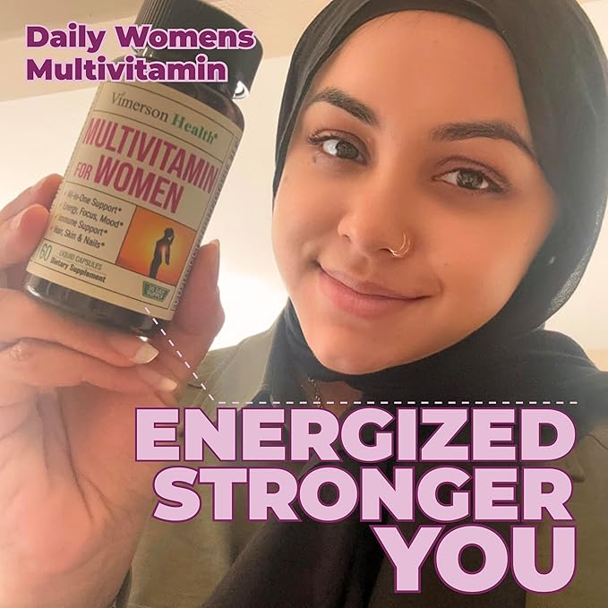 Multivitamin for Women - Daily Womens Multivitamin & Multimineral with Vitamin A, C, D, E, B12, Zinc, Iron. Vitamins for Women - Womens Vitamins for Energy, Focus and Womens Health. 60 Liquid Capsules