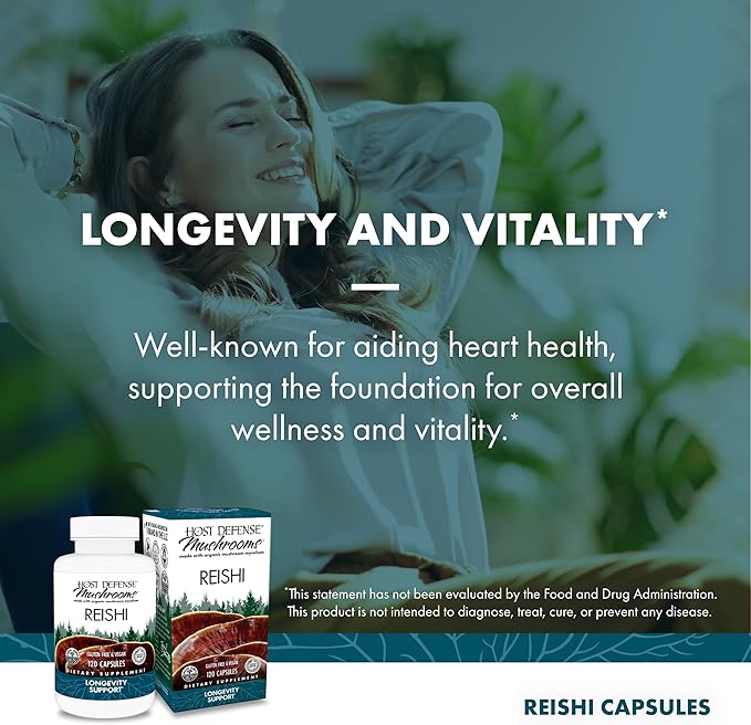 Host Defense Reishi Capsules 120 Capsules (60 Servings)*