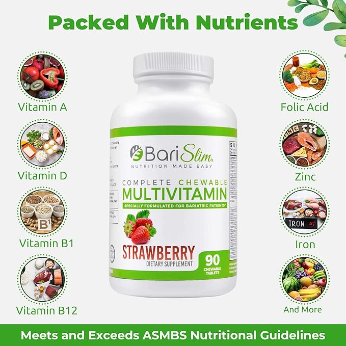 BariSlim Chewable Bariatric Multivitamin 45mg Iron