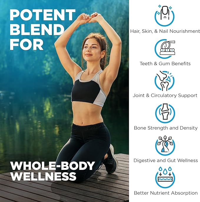 Nutrivein Multi Collagen Pills 2250mg - 180 Collagen Capsules - Type I, II, III, V, X, Anti-Aging, Healthy Joints, Hair, Skin, Bones, Nails, Hydrolyzed Protein Peptides for Woman and Men