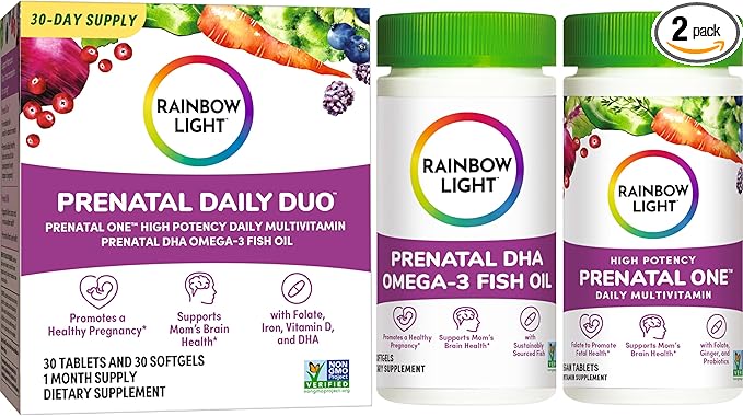 Rainbow Light Prenatal Daily Duo Multivitamin Omega-3 Fish 30 Count