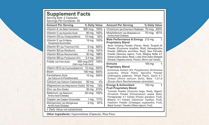 38-in-1 Capsules Asian Ginseng, Ashwagandha, Turmeric, 18+ - 3