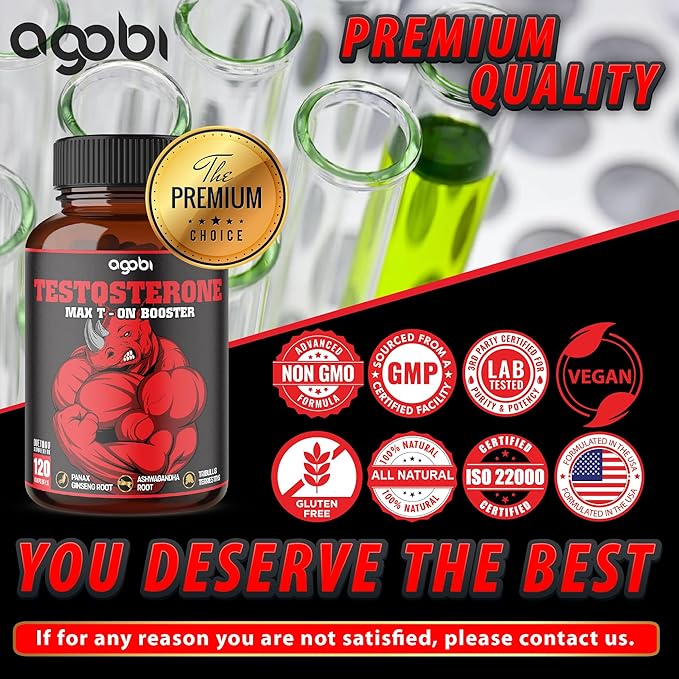 agobi 11in1 Testosterone Supplement for Men 14000mg Equivalent 120 Vegan 2 Months