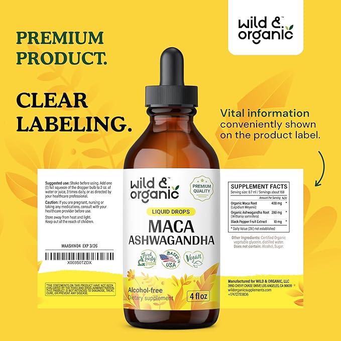 Maca Root Ashwagandha Drops 4 oz