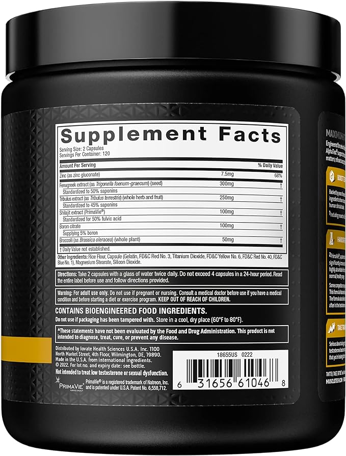 MuscleTech Testosterone Booster for Men, AlphaTest, 240 Pills