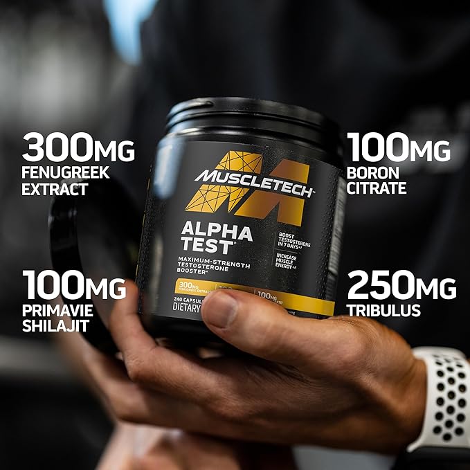 MuscleTech Testosterone Booster for Men, AlphaTest, 240 Pills