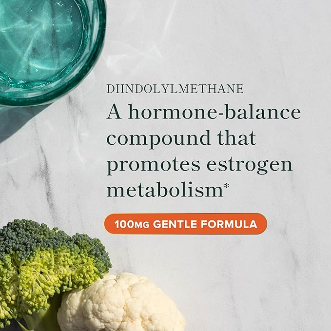 DIM Supplement 100 mg | Estrogen Balance for Women & Men | Diindolylmethane for Hormone Balance, Hormonal Acne, Menopause & Antioxidant Support | with MCT Oil & Vitamin E | Gentle Softgels | 30 Ct.