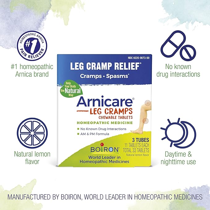 Boiron Arnicare Leg Cramps for Day and Night Relief from Cramping and Stiffness in Feet or Calves - 33 Tablets