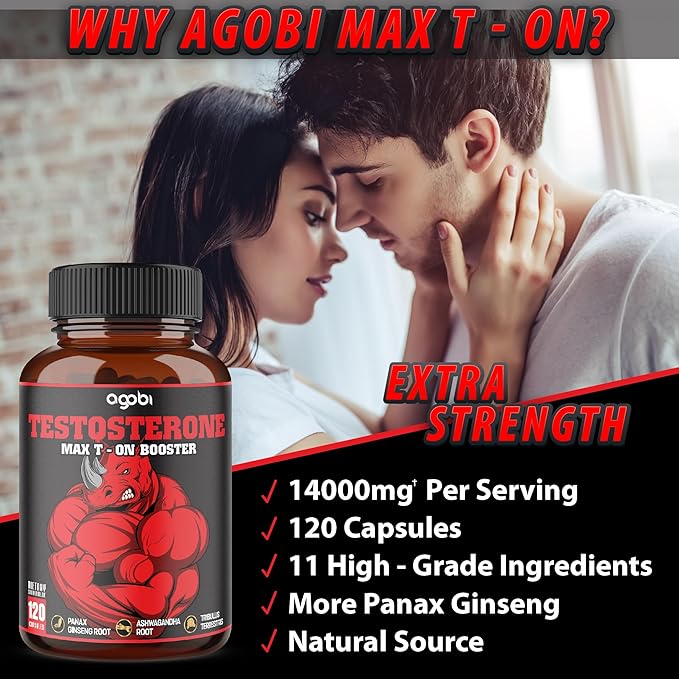 agobi 11in1 Testosterone Supplement for Men 14000mg Equivalent 120 Vegan 2 Months