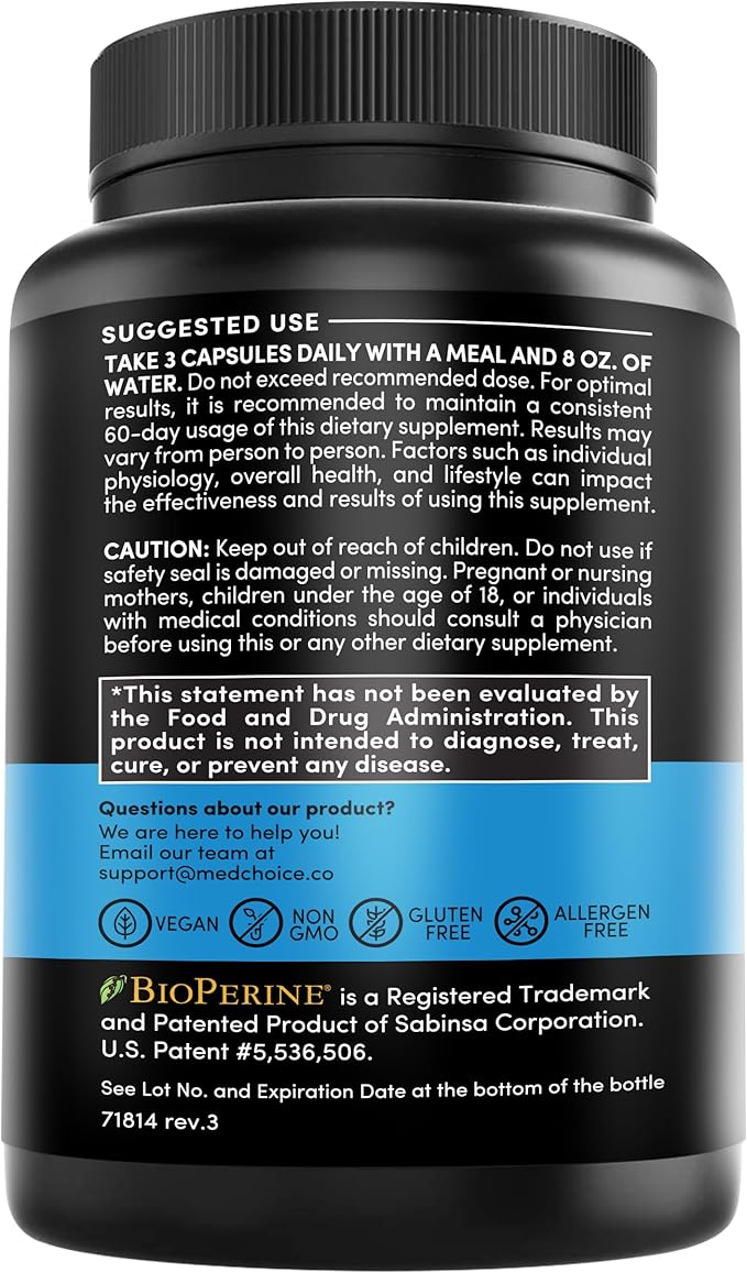 11-in-1 Nootropic Brain Supplements for Memory, Focus and Brain Support with Ginkgo Biloba, L Theanine, Bioperine, Alpha GPC, Choline - 1321mg, Stimulant Free, Vegan (60ct, Pack of 4)