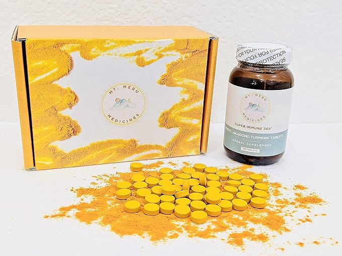 Turmeric Tablet Supplement, High Curcumin Lakadong (120 Tablets)