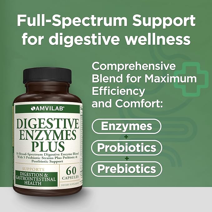 Digestive Enzymes Plus Probiotics.18 broad spectrum 5 probiotic 60 Vegetarian