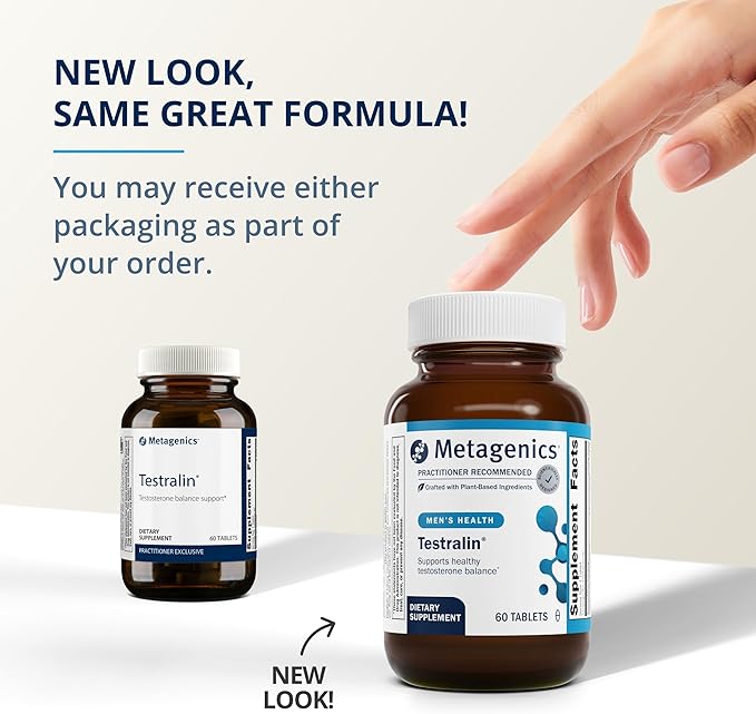 Metagenics Testralin - Testosterone Support for Men 40+* - Estrogen & Testosterone Metabolism Supplement* - with Flax Seed, Green Tea Leaf & Phytosterols- Gluten-Free - 60 Tablets