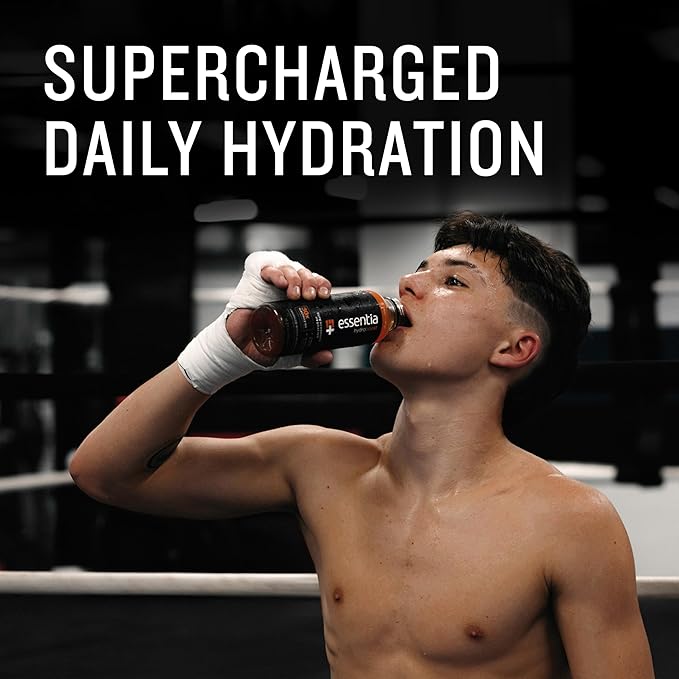 NEW Essentia Hydroboost Enhanced Bottled Water, 15.2 fl. oz. (450 mL), 12 Pack, Peach Mango, Hydrolyte Blend with B-Complex Vitamins and Electrolytes, Clean Taste & Supercharged Hydration