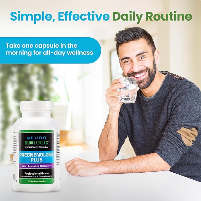 Pregnenolone Plus - Optimal Pregnenolone Supplement for Women to Support Energy, Mood & Mental Clarity - Promotes Mitochondrial Function & Hormone Balance with Niacinamide – 60 Vegetable Capsules