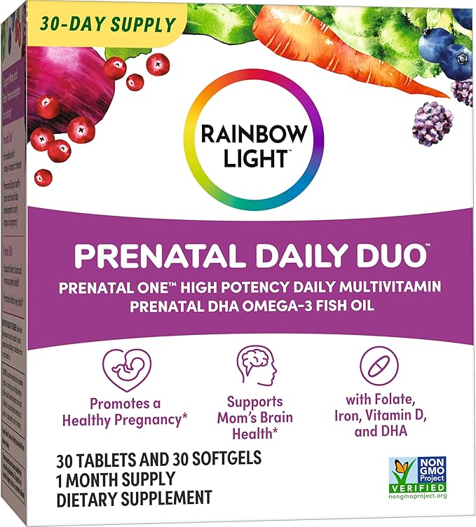 Rainbow Light Prenatal Daily Duo Multivitamin Omega-3 Fish 30 Count
