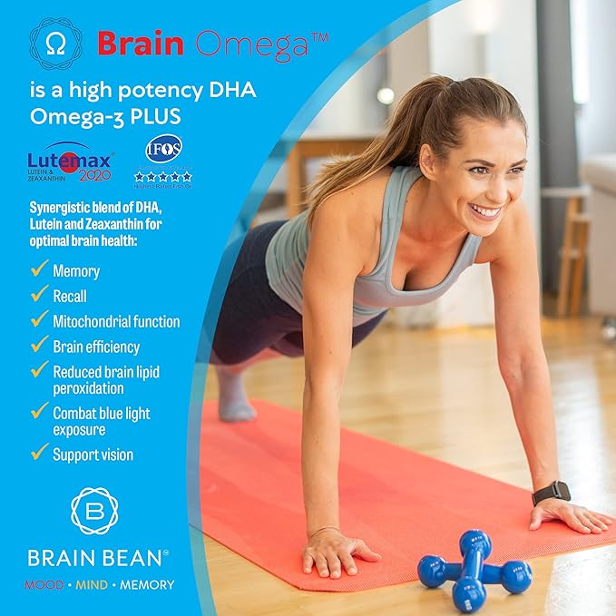 Brain Omega with Lutein & Zeaxanthin, 3 Plus 460 mg 90 mg 180 Softgels, 90 Servings