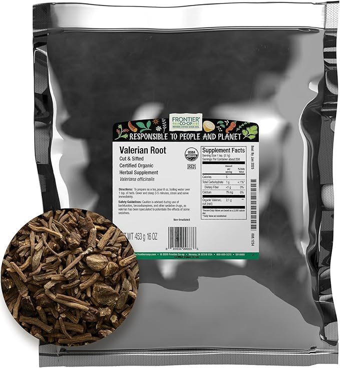 Frontier Organic Valerian Root, 1-Pound, Certified