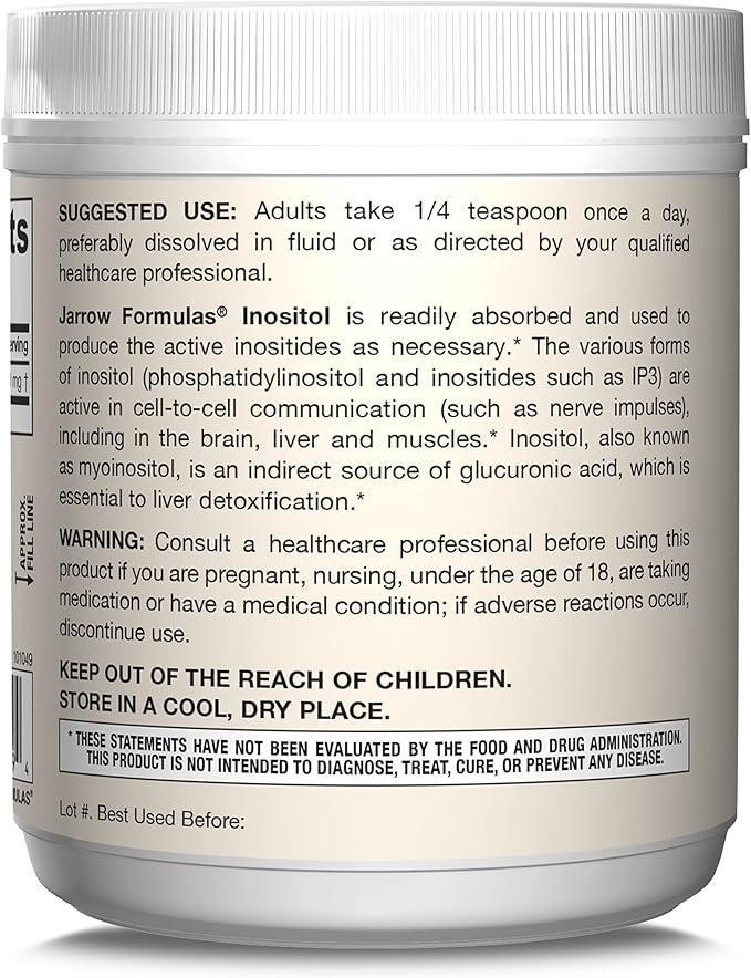 Jarrow Formulas Inositol 600 mg, Dietary 8 oz 378 Day