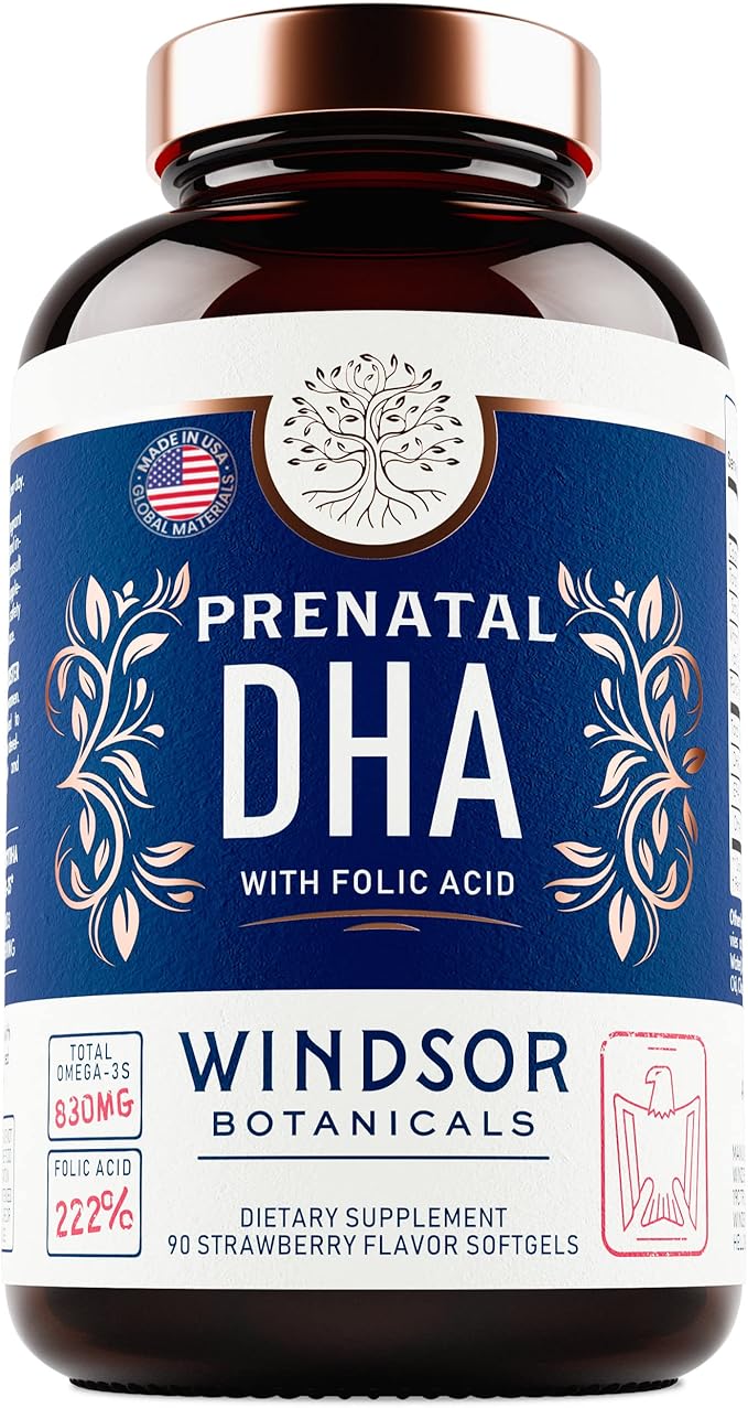 Prenatal Vitamins with DHA and Folic Acid Omega-3s D3 D3 Prenatal 90 Strawberry