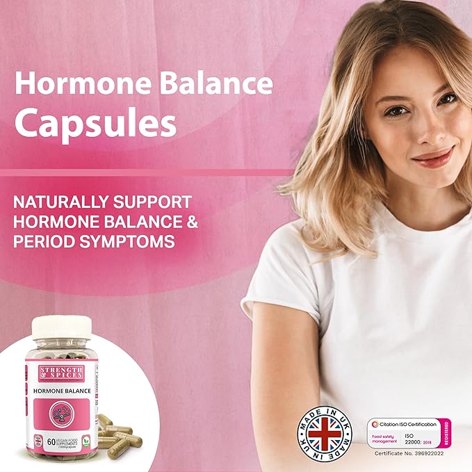 Strength & Spices Hormone Balance 100% 12 Ingredients 60 Vegan 1000mg Capsules