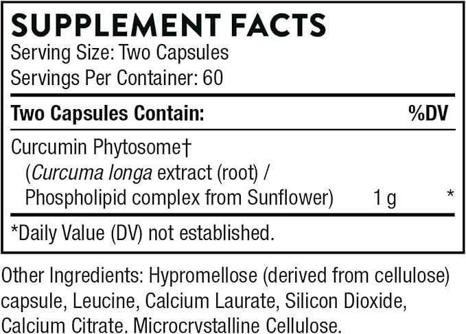 THORNE Curcumin Phytosome 1000 mg (Meriva) 120 Capsules 60 Servings