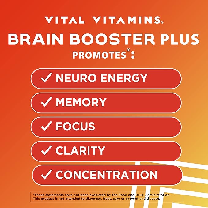 Vital Vitamins Brain Supplements for Memory 60 Coun