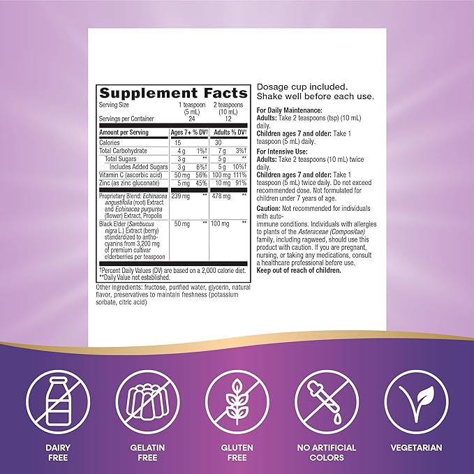 Nature's Way Sambucus Elderberry Immune Syrup, 4 Fl