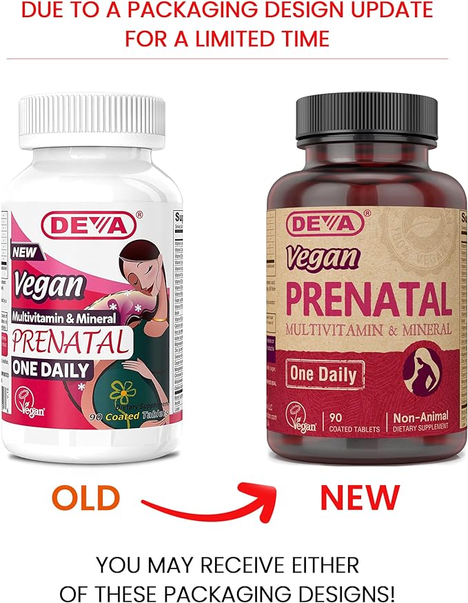 DEVA Vegan Vitamins Prenatal Multivitamin & Mineral 90 Vegetarian 2