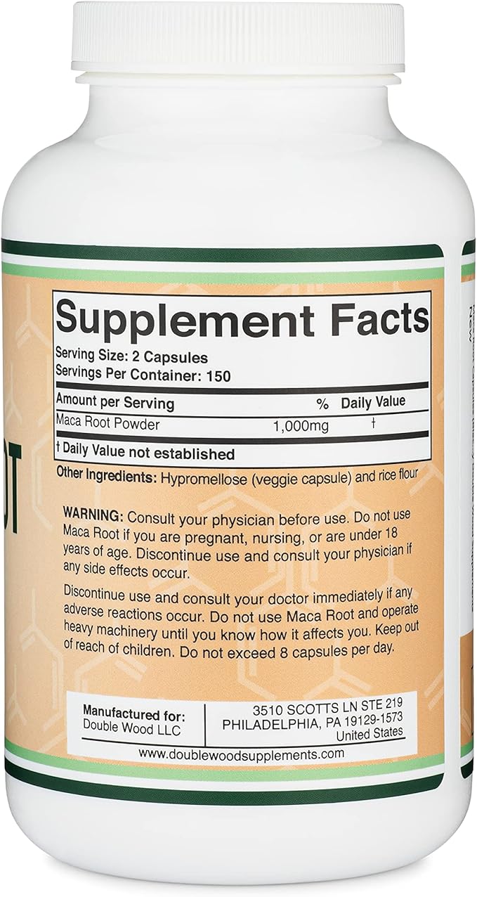 Maca Root Capsules for Women and 300 Count (1,000mg of