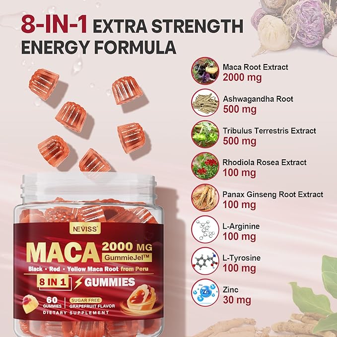 Sugar Free Maca Root Filled Gummies 2000mg for