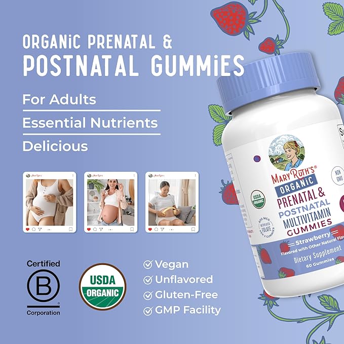 MaryRuth Organics Prenatal Vitamins for Women 800 mcg 30 Servings