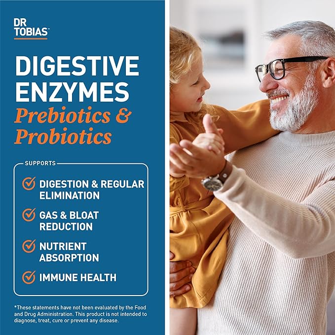 Dr. Tobias Digestive Enzymes with Probiotics, 60 Capsules, 30 Servings (2 Daily)