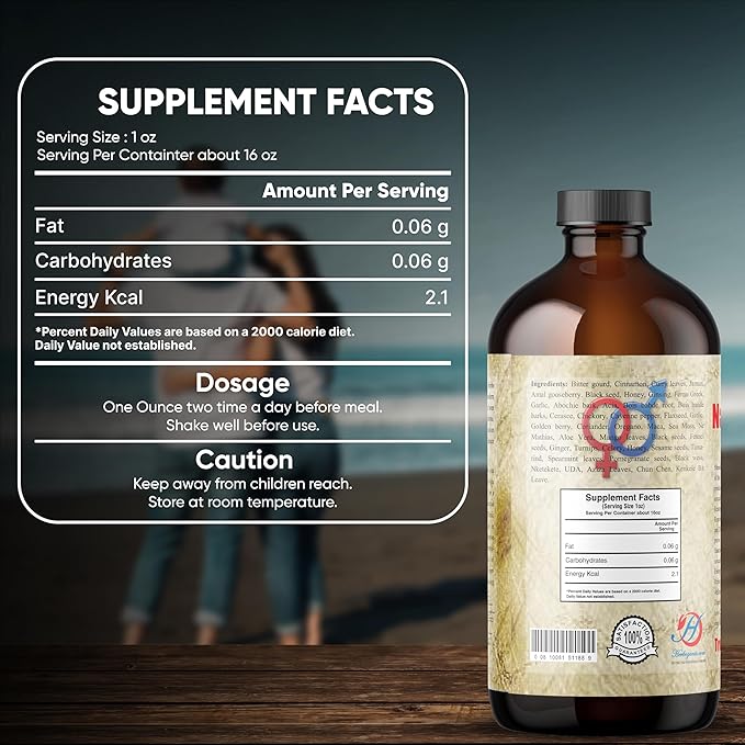 Men Wellness Living Bitter 16oz - Natural Blend of Ginseng, Fenugreek, Maca Root, and Cinnamon to Support stamina and vitality