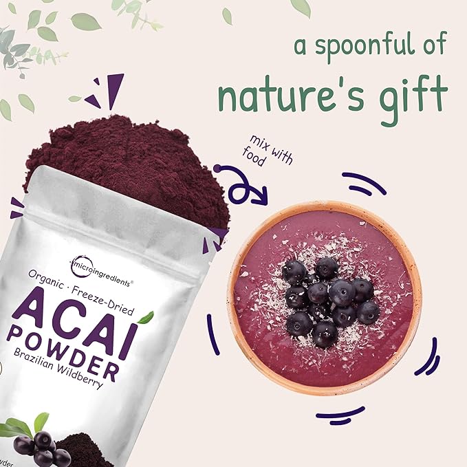 Organic Acai Powder, 8oz 100% Natural