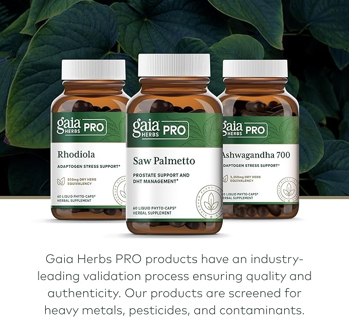 Gaia Herbs Pro Saw Palmetto Berry - Testosterone Booster for Men - with Saw Palmetto & Sunflower Seed Lecithin - 60 Vegan Liquid Phyto-Capsules (60 Servings)