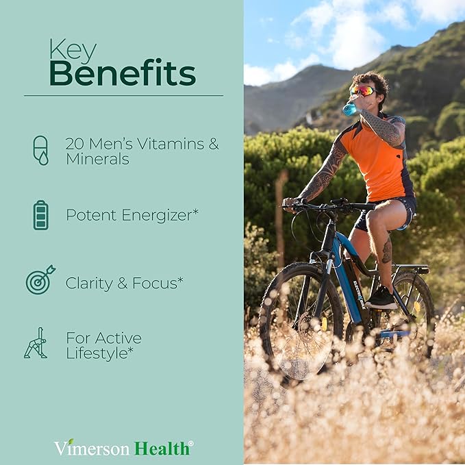 Multivitamin for Men - Daily Mens Multivitamins & Multiminerals with Vitamin A, C, D, E, B12, Zinc & Iron. Essential Vitamins for Men - Mens Vitamins for Energy, Focus, and Mens Health. 30 Tablets