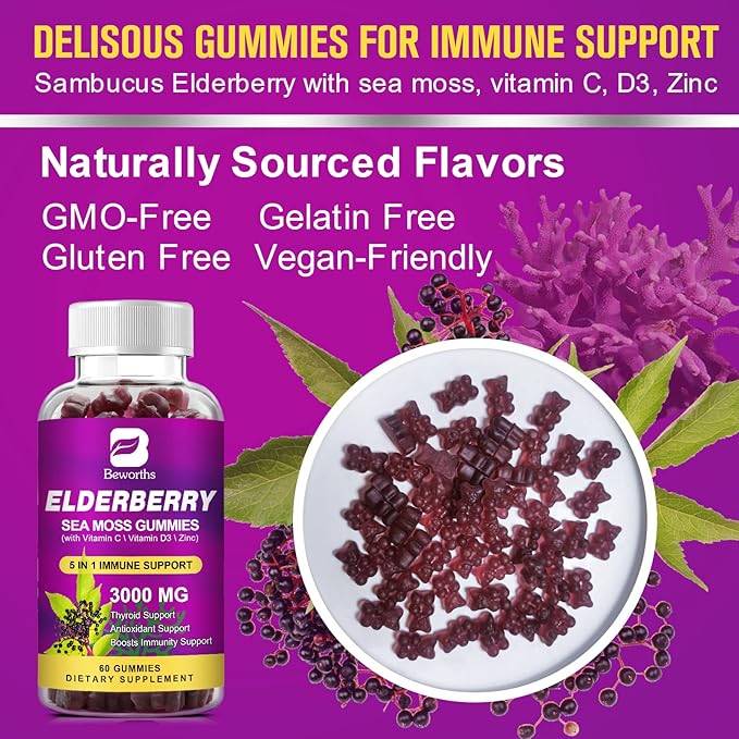 Elderberry Gummies & Irish Sea Moss, D3, Multivitamin