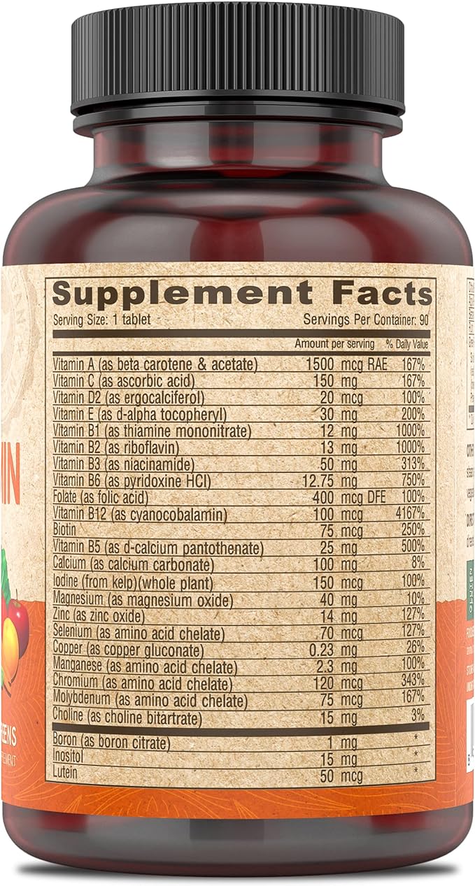 DEVA Vegan Multivitamin & Mineral Supplement Iron-Free 100% Vegan 90 Count 1)