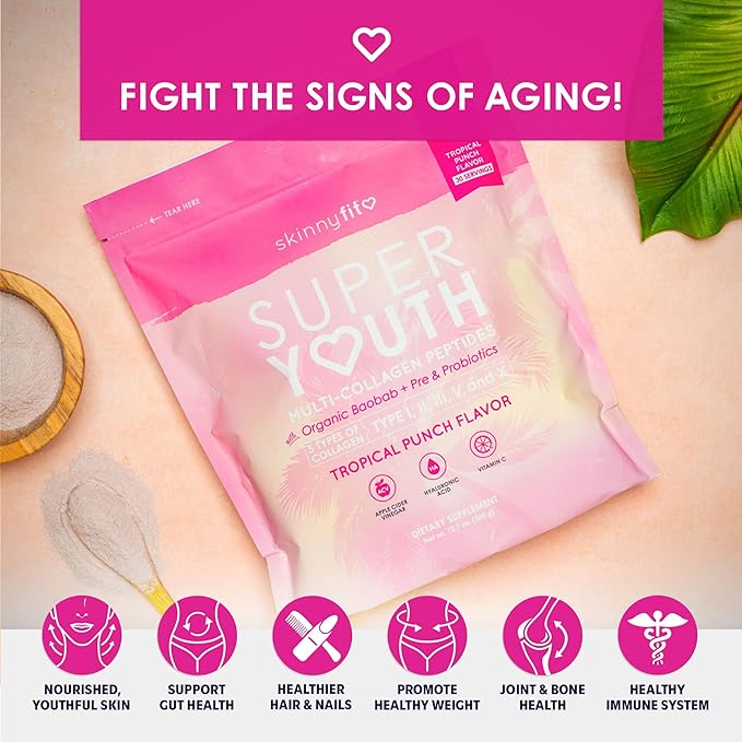 SkinnyFit Super Youth Tropical Punch Multi-Collagen 30 Servings