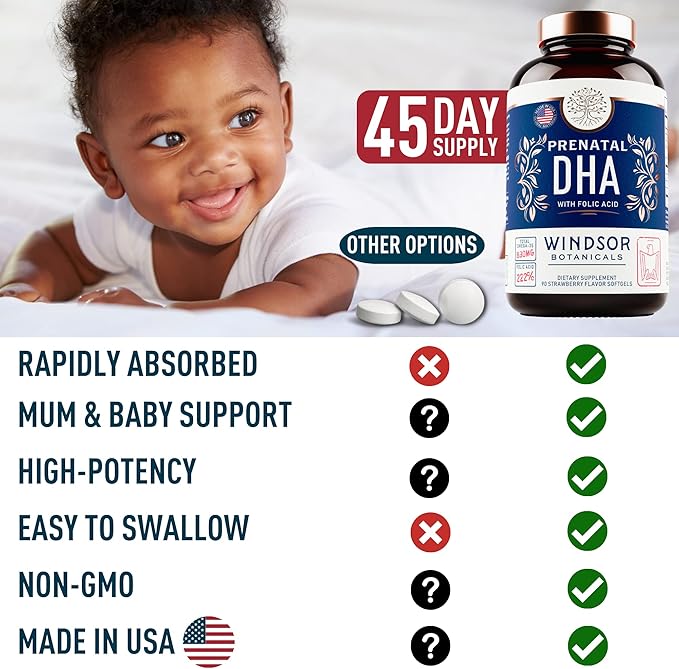 Prenatal Vitamins with DHA and Folic Acid Omega-3s D3 D3 Prenatal 90 Strawberry