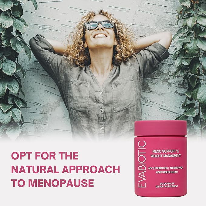 Complete Menopause Vitamins - Ashwaghanda, Probiotics, ACV for Weight Management, Hot Flashes, Night Sweats, Bloat, Hormone Balance - Vegan 60 Caps Menopause Supplements for Women Non-GMO