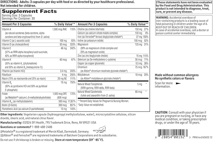 Klaire Labs SFI Health Prenatal & (90 Capsules)
