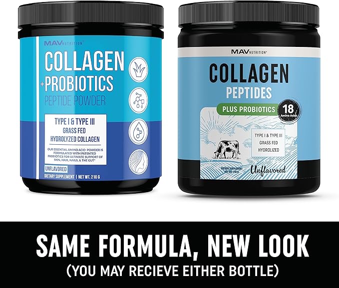 Collagen Peptides Powder with Probiotics 1 & 3 Grass 7000mg Per 210g Per