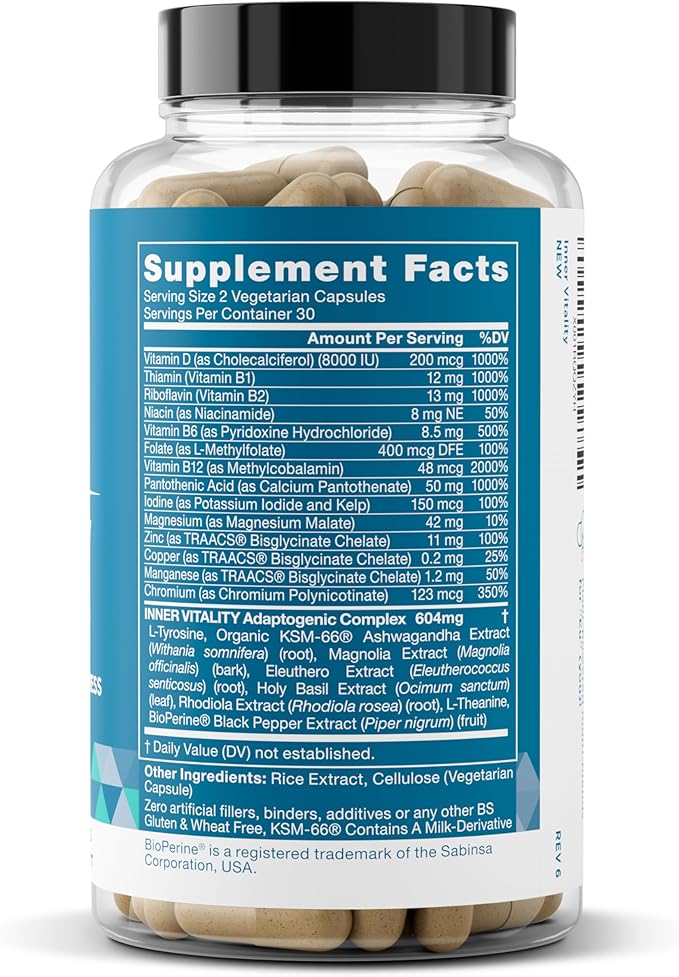 Vitality Cortisol Manager – Fight Fatigue, 60 Veg