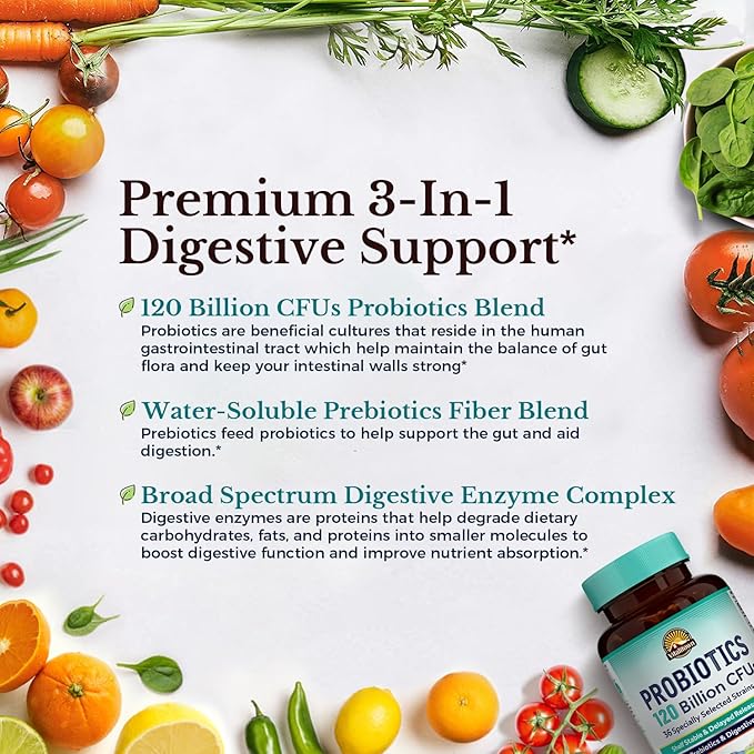 VITALITOWN Probiotics 120 Billion CFUs 36 Strains, 30 Delayed